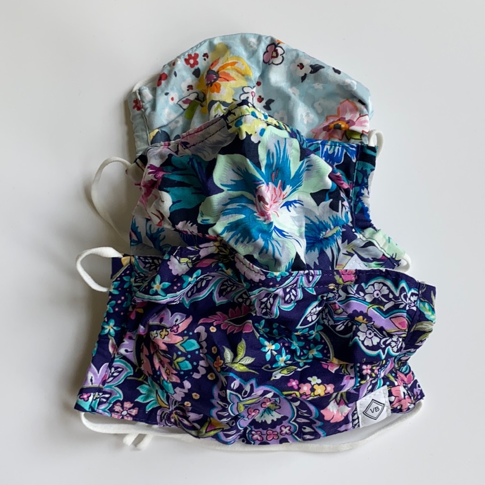 Lot of 3 Vera Bradley face masks